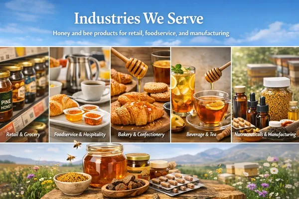 Industries served by Atlas Global Trading Co. for honey and bee products supply